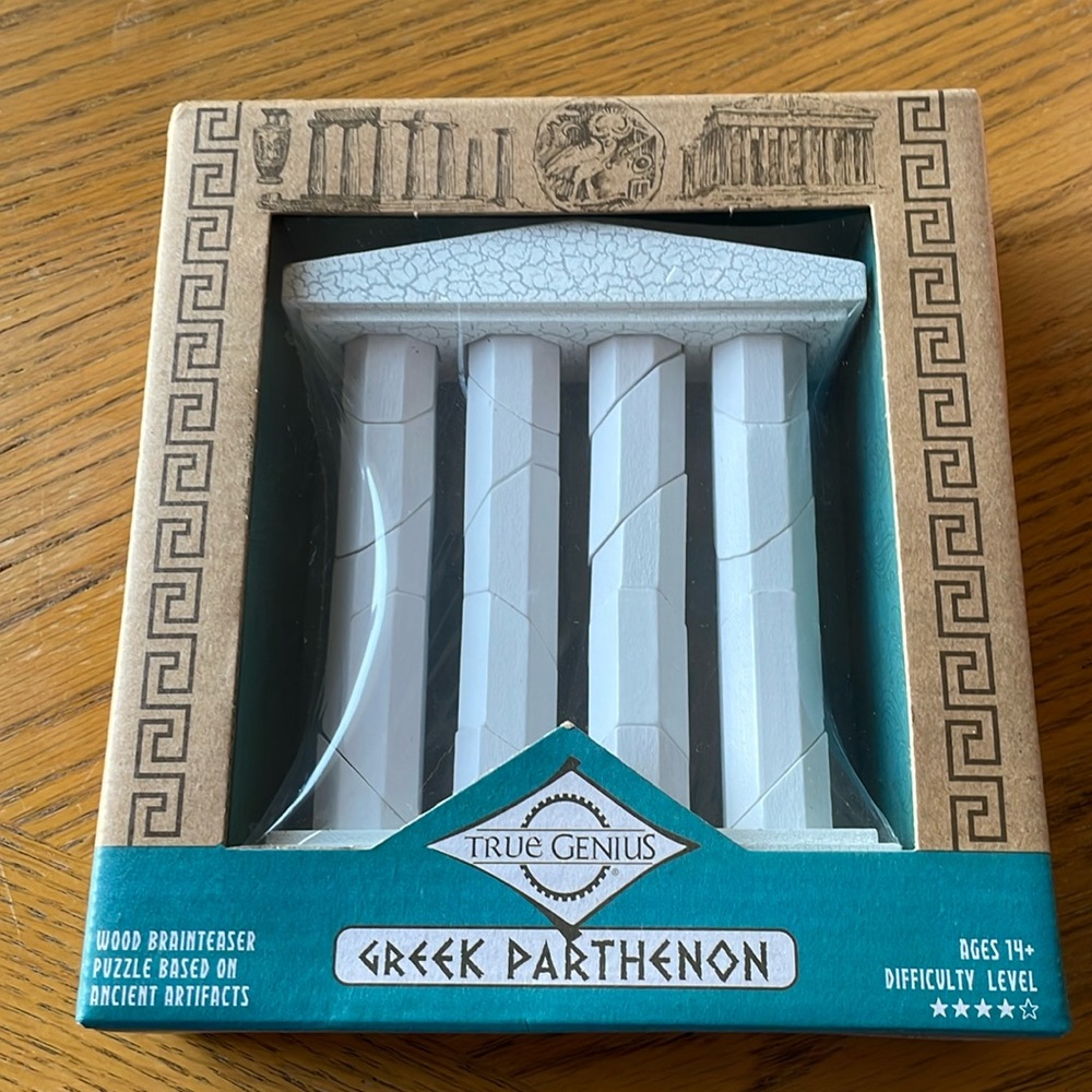 True Genius Greek Parthenon Wood Brainteaser Puzzle NWT